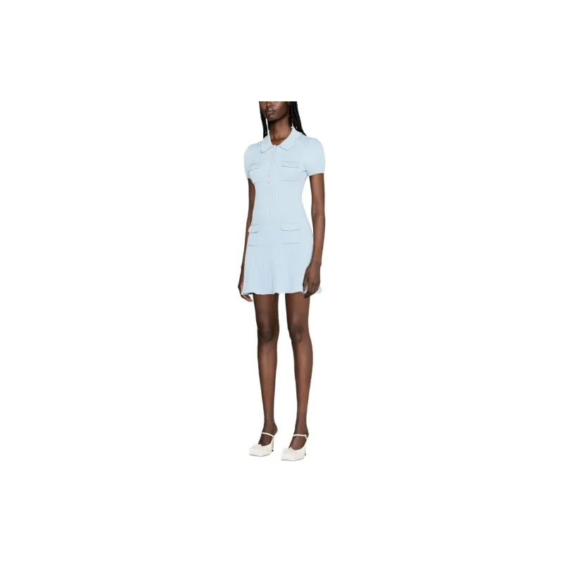 Self-portrait Short-Sleeved Dresses Women's Light Blue-3