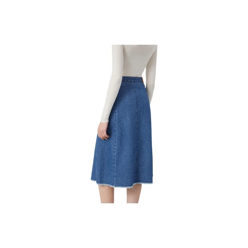 Hush Puppies Denim Long Skirts Women's Blue-3