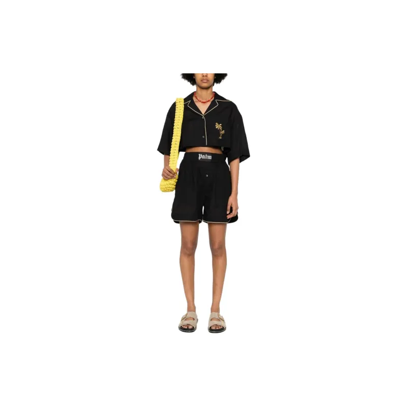 PALM ANGELS Linen Shorts-1