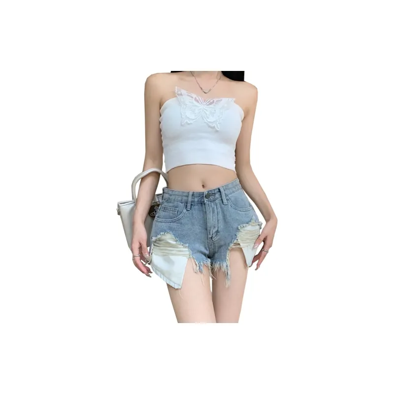 Concubine Zhu Denim Shorts Women's Vintage Blue-1