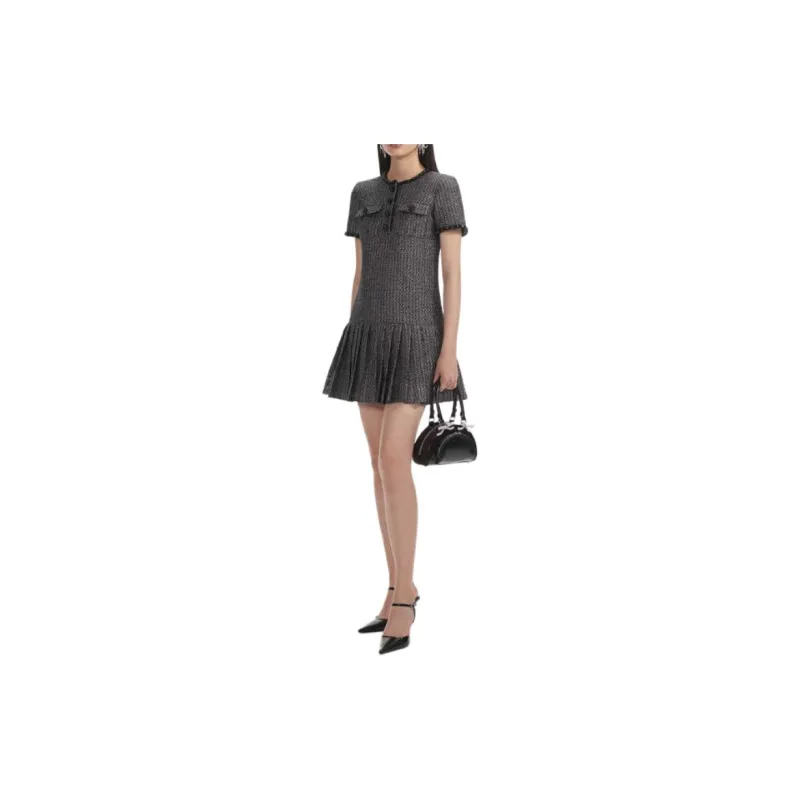 Self portrait Metallic Boucle Mini Dress-2