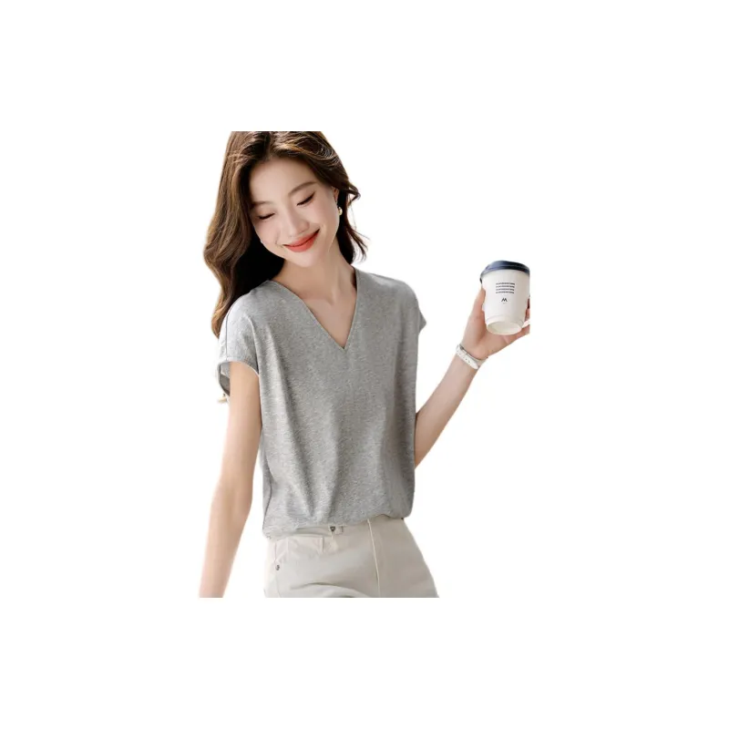 Mo Han Yi Mei T Shirt Women's Light Gray-1