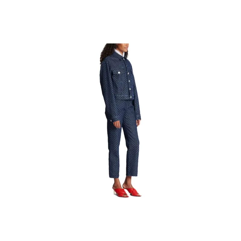 BALMAIN Monogram print Denim Jacket-4