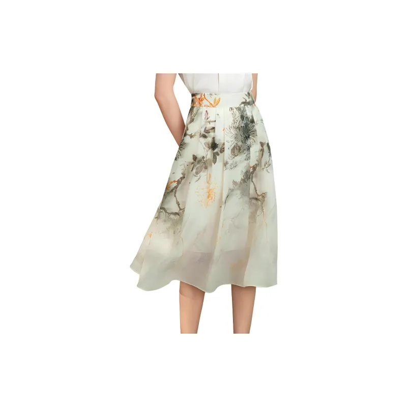 BBLLUUEE Casual Long Skirt Women's Vanilla Apricot-2