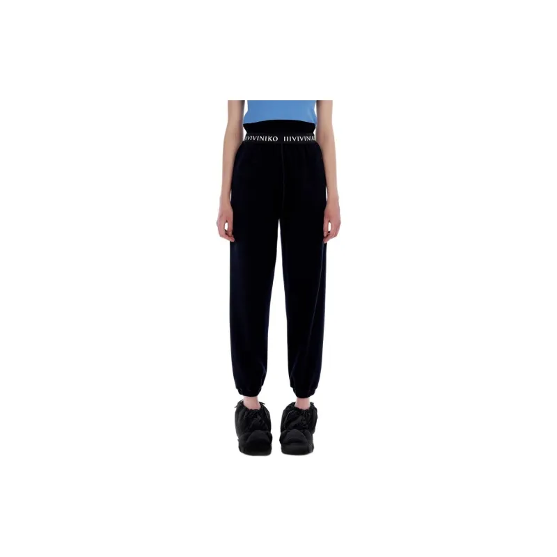III VIVINIKO Knitted Sweatpants Women's Black-1