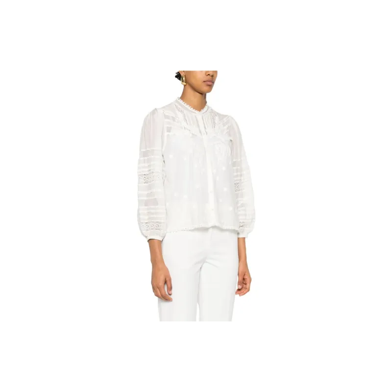 Dorothee Schumacher Lace-detailed Long-sleeved Voile Blouse-3