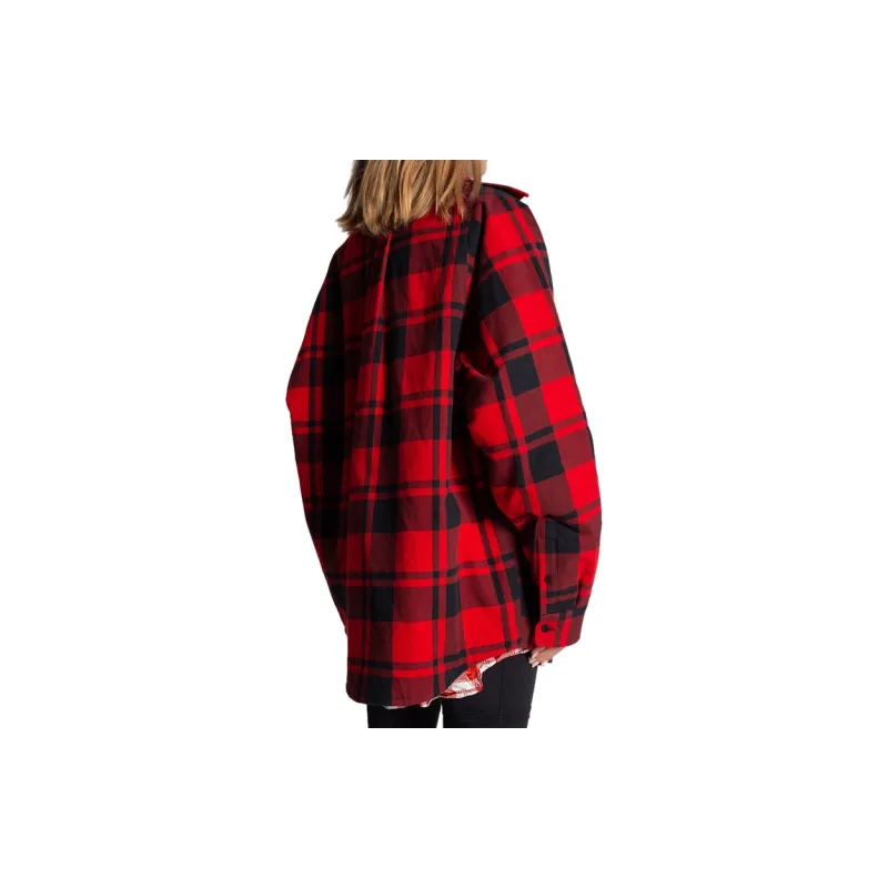 Balenciaga Check Cotton Jacket Red-2