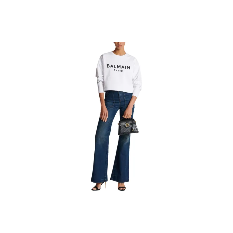 BALMAIN Drop Shoulder Logo Printed Sweatshirt-1