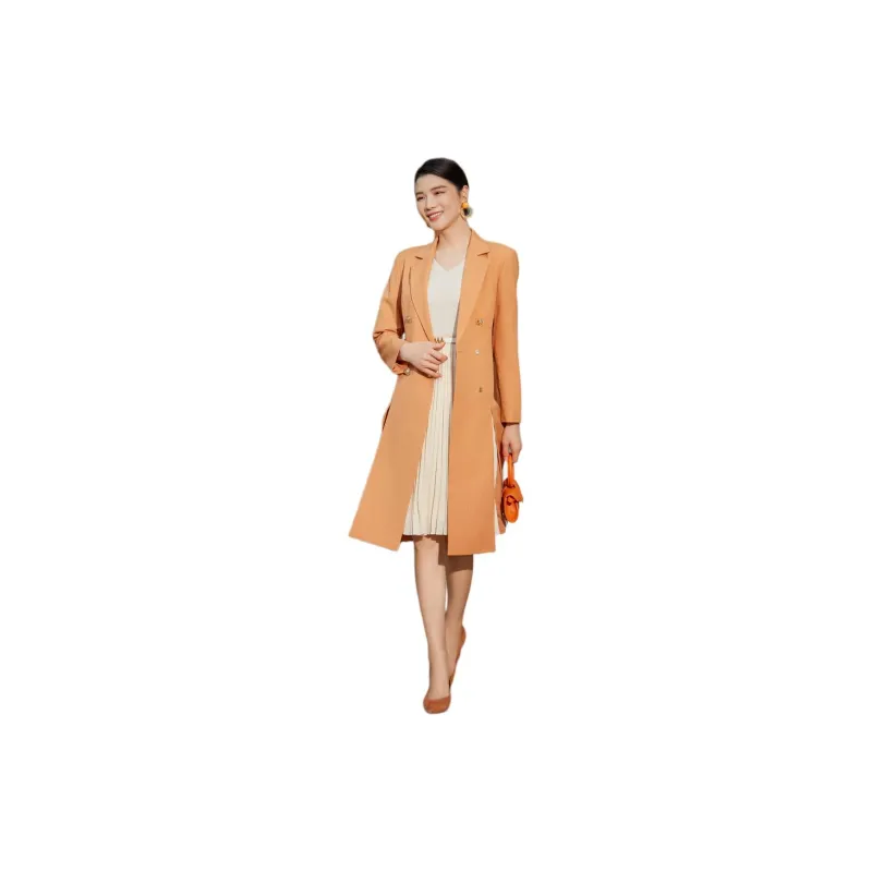 BBLLUUEE Trench Coat Women's Rimu Orange-4
