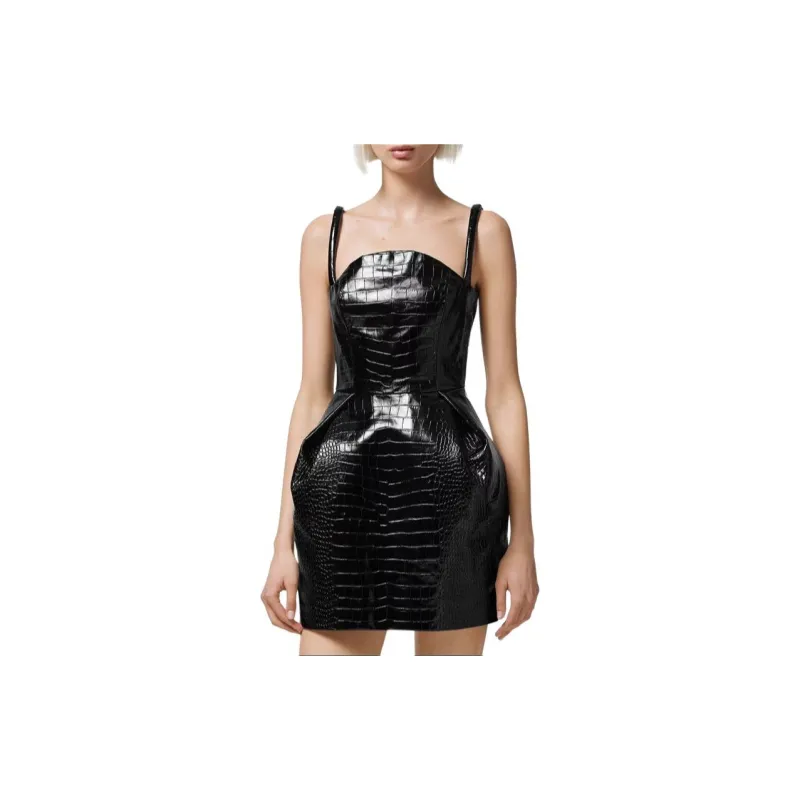 VERSACE Sleeveless Dress Women's Black-4