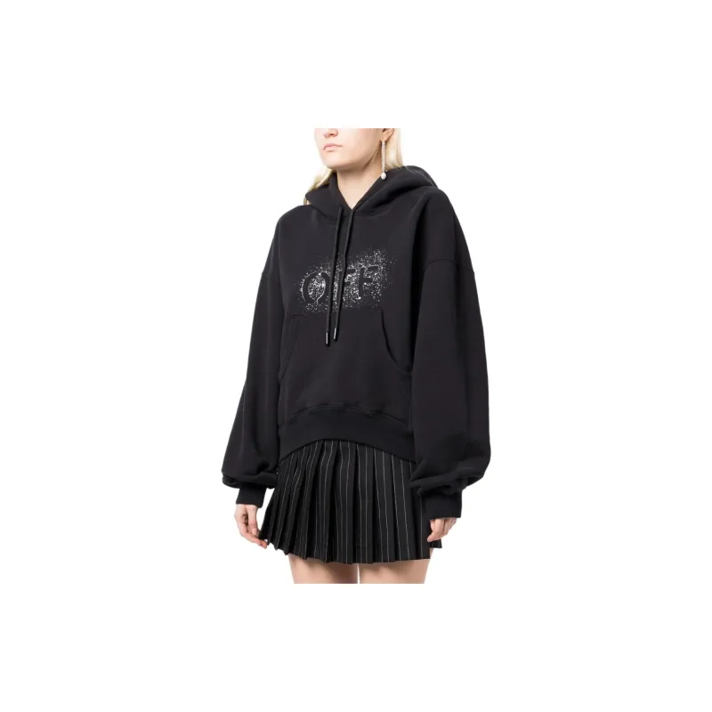 OFF WHITE Drawstring Long Sleeved Hoodie-3