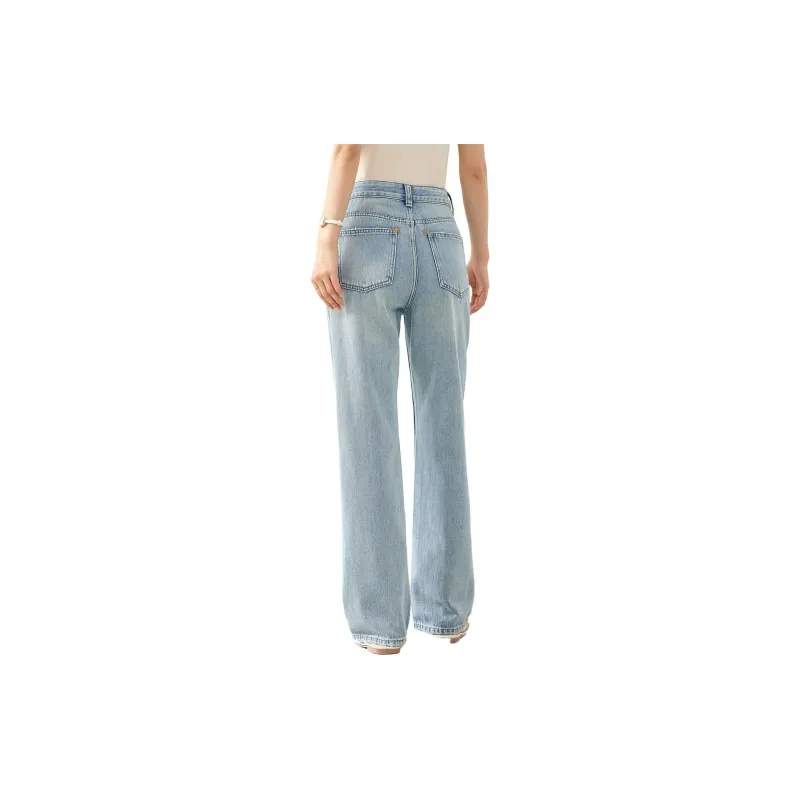 OUNIXUE Jeans Women's Blue-1