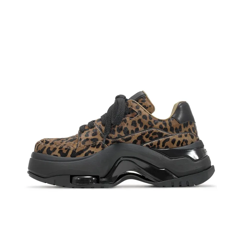 VITTORIO VENTURA Low Top Skateboard Shoes Women's Leopard-0