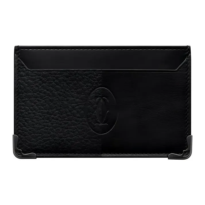 CARTIER Must De Cartier Cow Leather Card Holder Women's Black-0