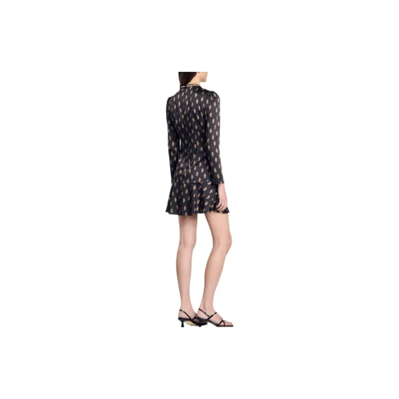 Sandro Paisley print Satin Dress-2