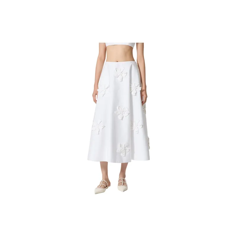 Valentino SS24 Casual Long Skirts Women's White-2
