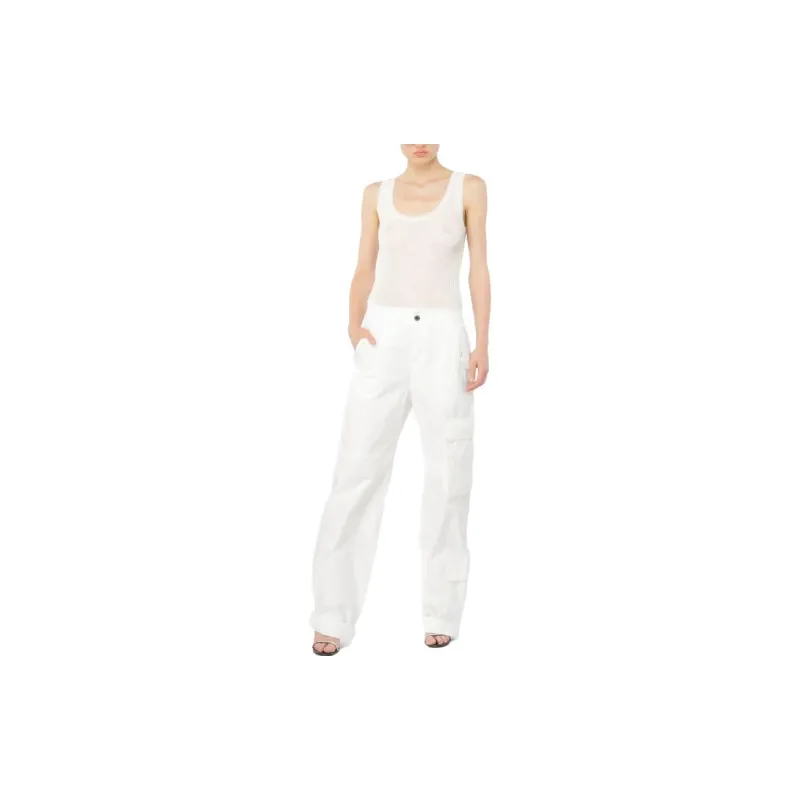 PINKO Pantaloni Cargo Cotone Color Cargo Pants Women's White-3