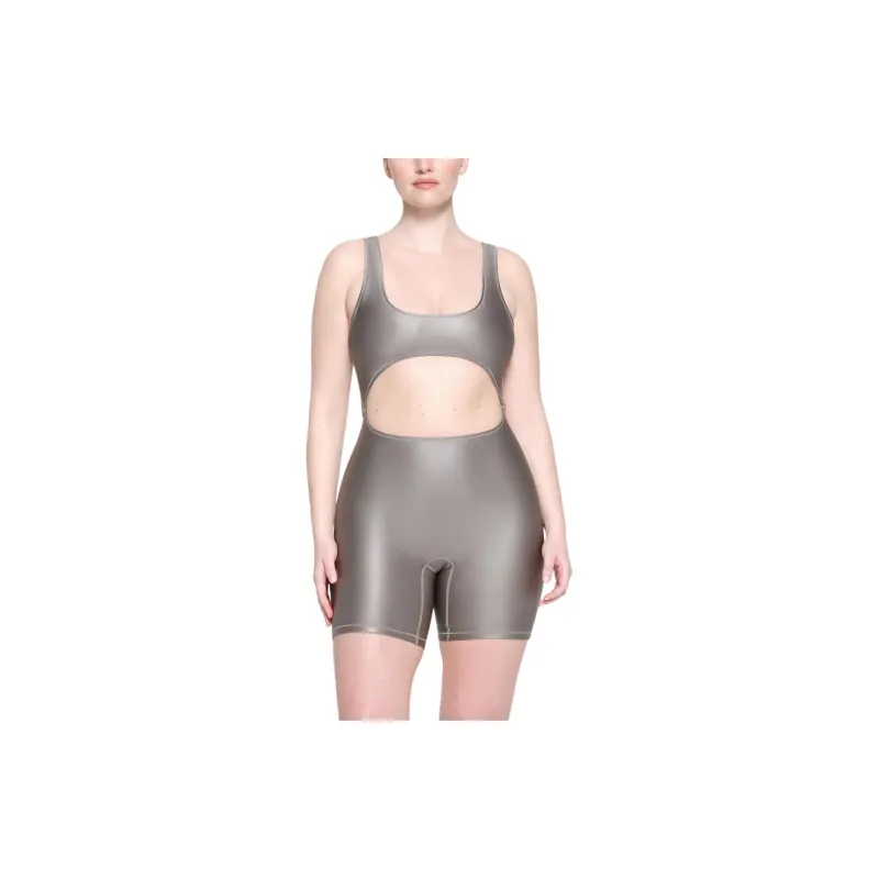 SKIMS SHINE SWIM CUT OUT CYCLE SUIT One-piece Swimsuit Women's SMOKE/Smoke Gray-1