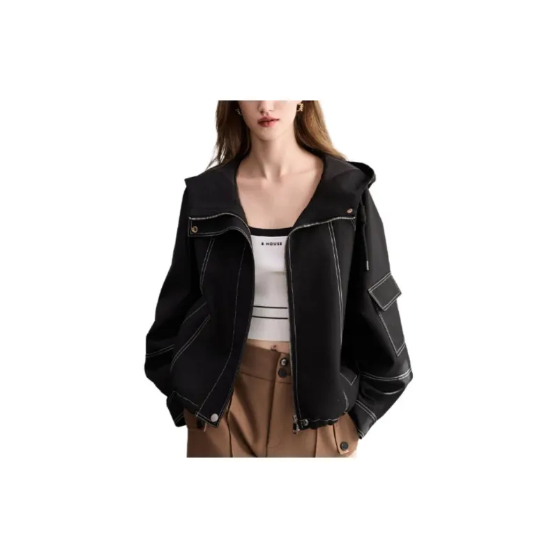 BASIC HOUSE Jackets Coats Women's Black-1