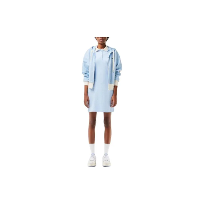 LACOSTE Short-Sleeved Dresses Women's WB5/light Blue-1