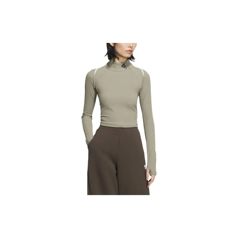 Adidas FW24 Raglan Sleeve T Shirt Women's Earth Umber-2