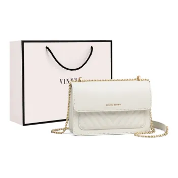 VINEY Cow Leather Small Square Bag Shoulder Bag Regular Women's Ecru