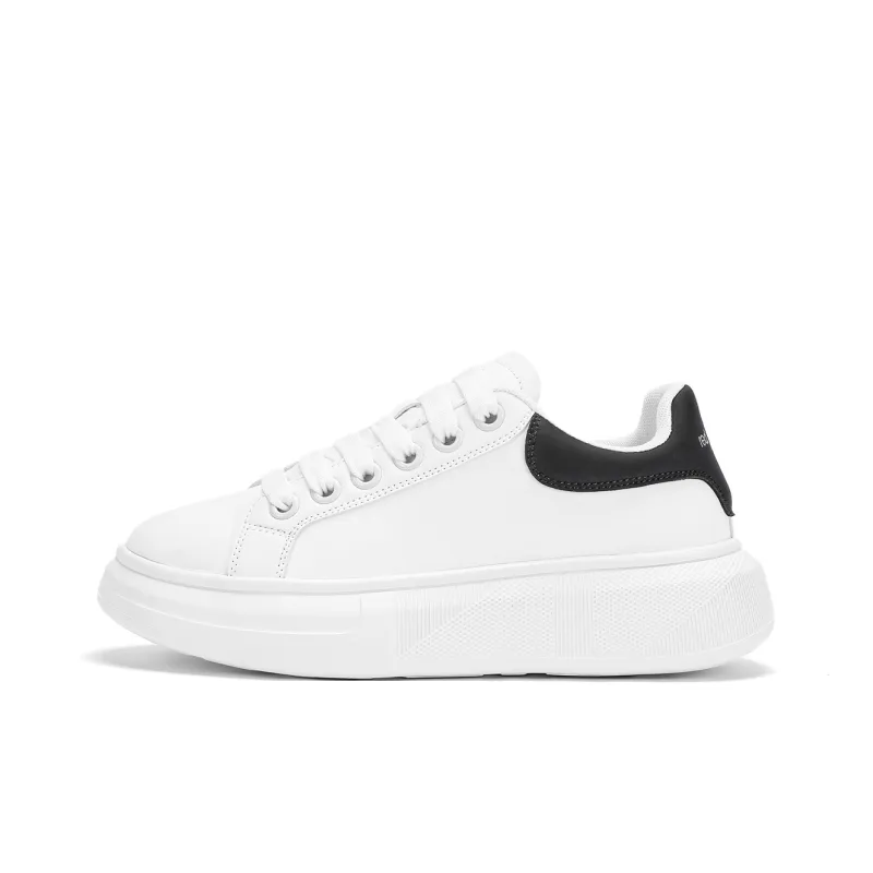 RED DRAGONFLY Small White Shoes Height Increasing Lightweight Low Top Casual Shoes Women's White Black White-1