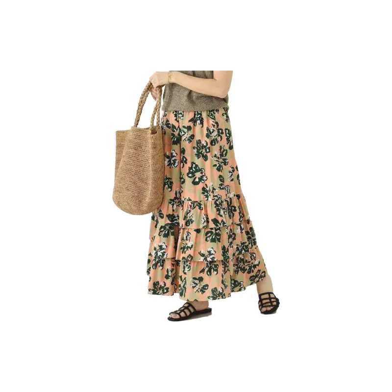 Beams Casual Long Skirts Women's Orange-6