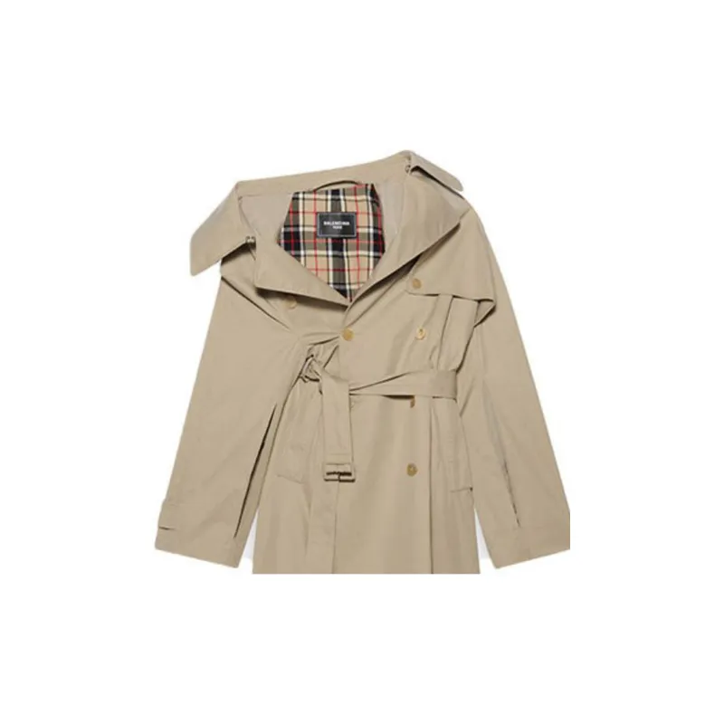 Balenciaga One Shoulder Trench Coat-5