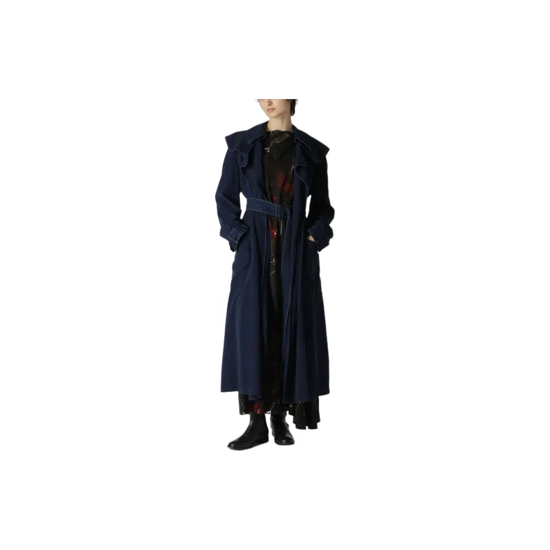 Yohji Yamamoto FW24 Y's Trench Coat Women's Blue-2