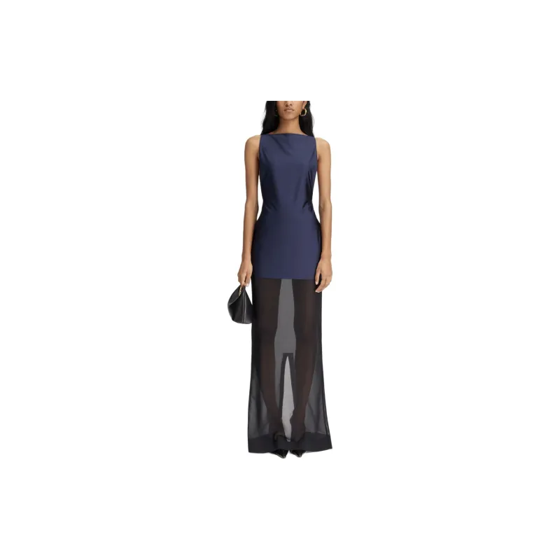Jacquemus Banista Long Dress 'Dark Navy'-1