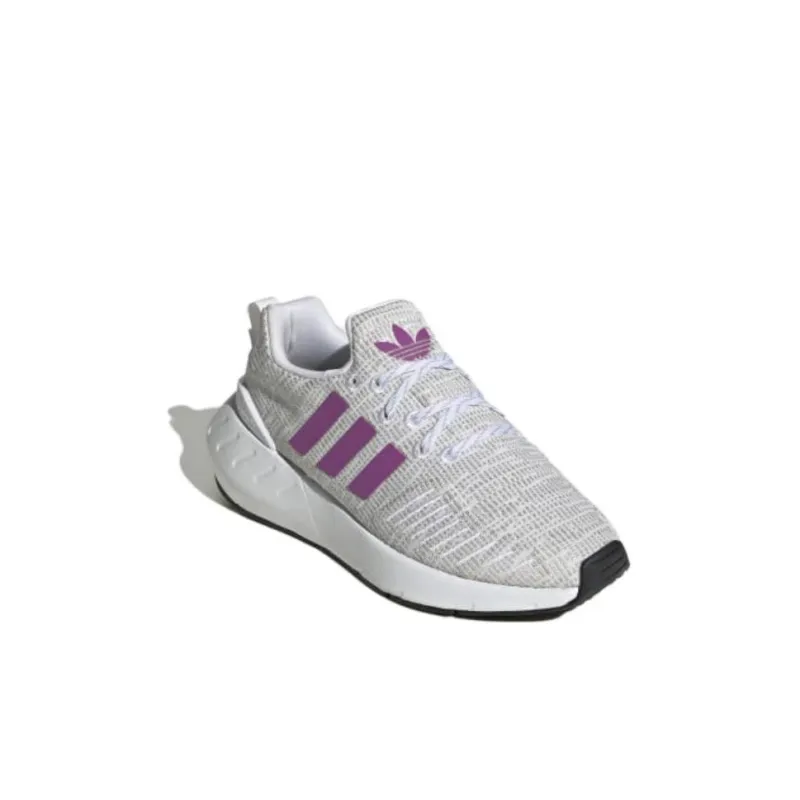Adidas Originals Swift Run 22 Anti Slip Wear Resistant Mid Top Kids' Running Shoes Pink White Gray Kids'-2