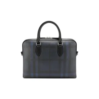 Burberry PVC Polyvinyl Chloride Briefcases Handbags Men's Marine Blue