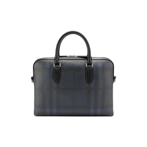 Burberry PVC Polyvinyl Chloride Briefcases Handbags Men's Marine Blue