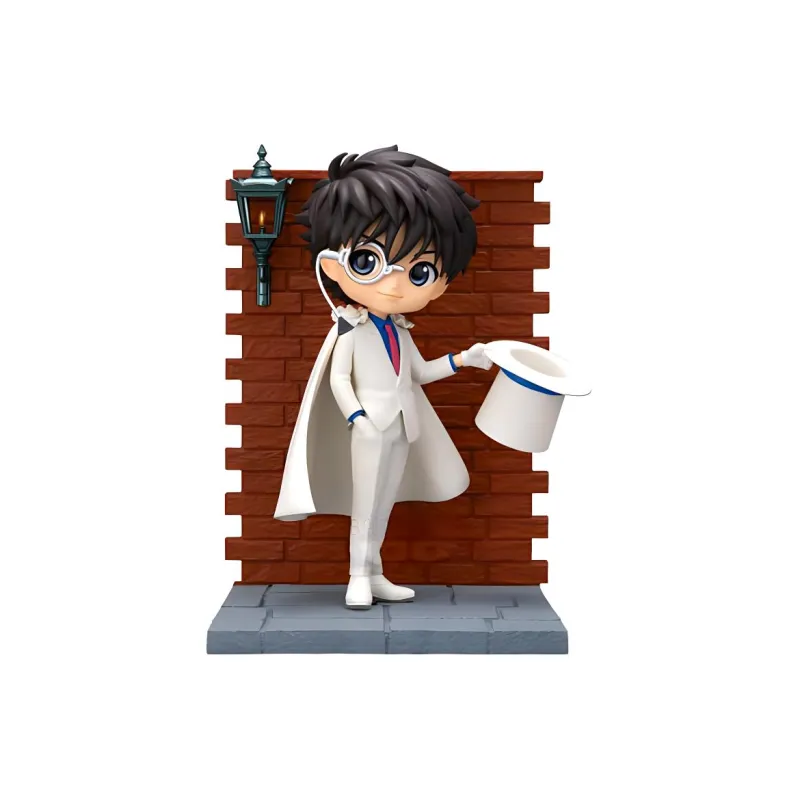 BANPRESTO Kaito Kid Eyeglass Factory Q Posket Premium Detective Conan Case Closed, Kidd Chibi Figures-0