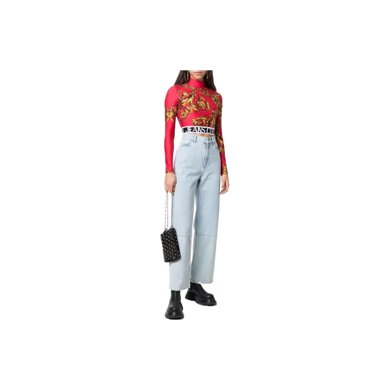 VERSACE JEANS COUTURE SS22 Long-Sleeved T-Shirt Women's Red-1