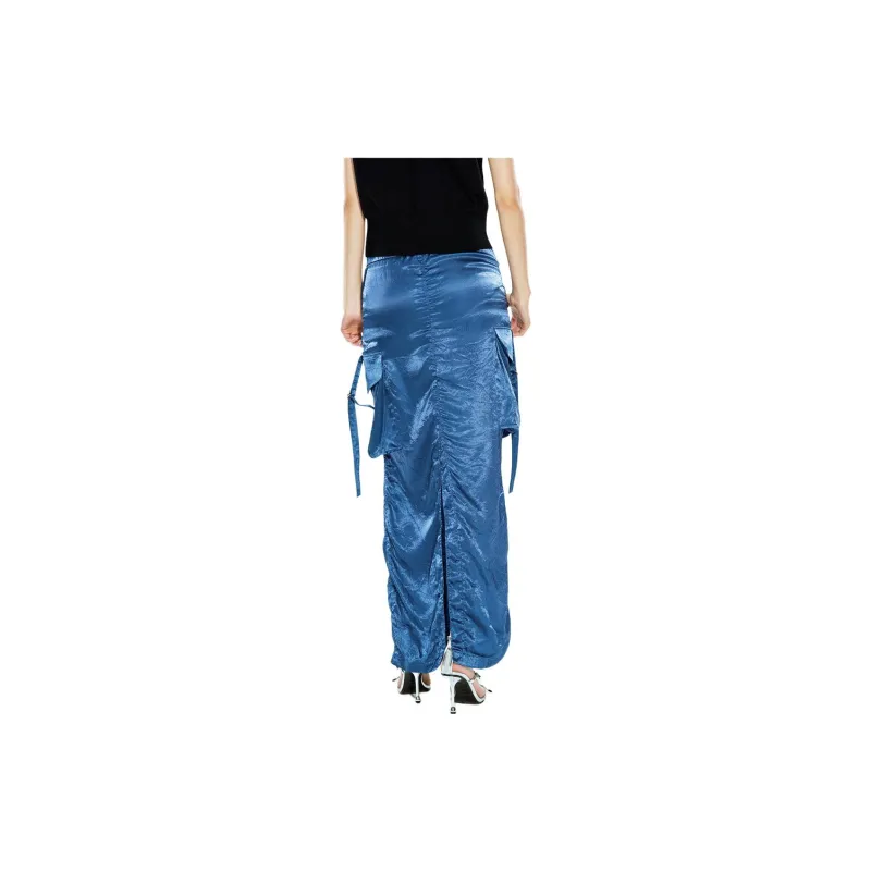 COVERINS Casual Long Skirt Women's Blue-1