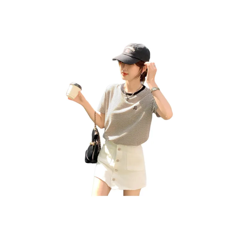 Tonlion T-Shirt Women's Beige Floral-5