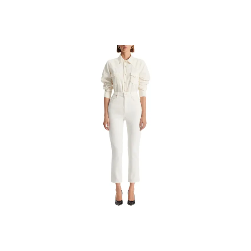 SCANLAN THEODORE High Rise Straight Crop Jean Jeans Women's NATURAL/Natural-1