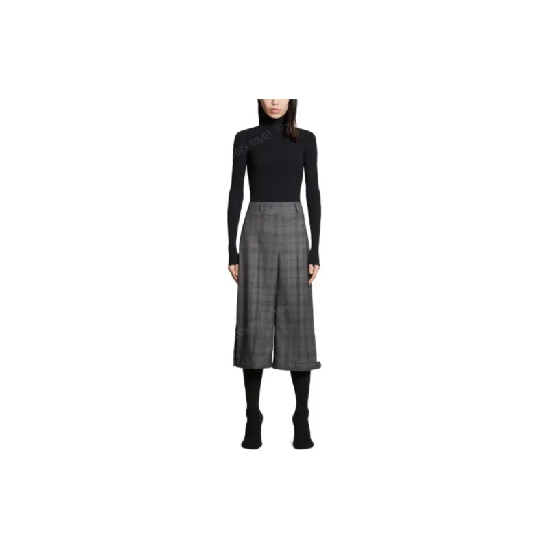 Balenciaga Checked Deconstructed Long Shorts-2