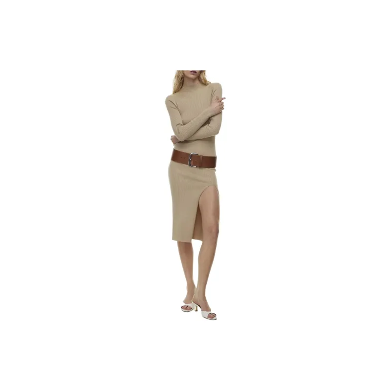 ARITZIA Wilfred Alchemy Dress Long-Sleeved Dresses Women's Humus Beige/Compost Beige Yellow-3