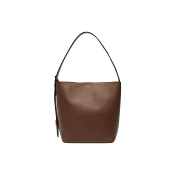 MaxMara Calfskin Bucket Bag Portable Crossbody Bag Shoulder Bag Small Size Women's Brown