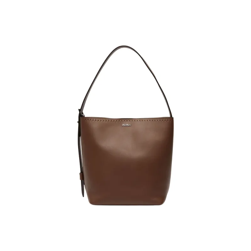 MaxMara Calfskin Bucket Bag Portable Crossbody Bag Shoulder Bag Small Size Women's Brown-0