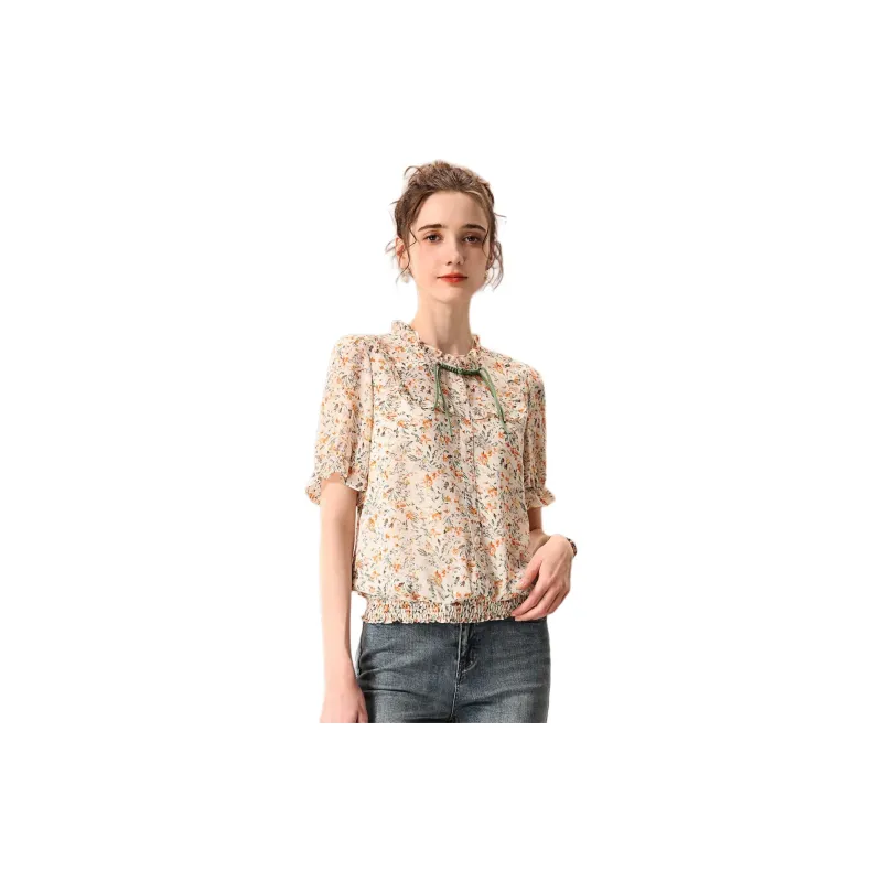 FENHONGMALI Shirt Women's Apricot-1