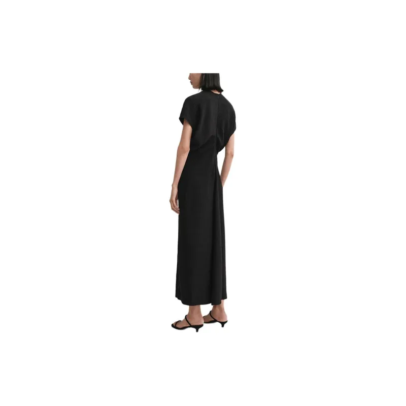 TOTEME Slouch waist Plissé Midi Dress-2