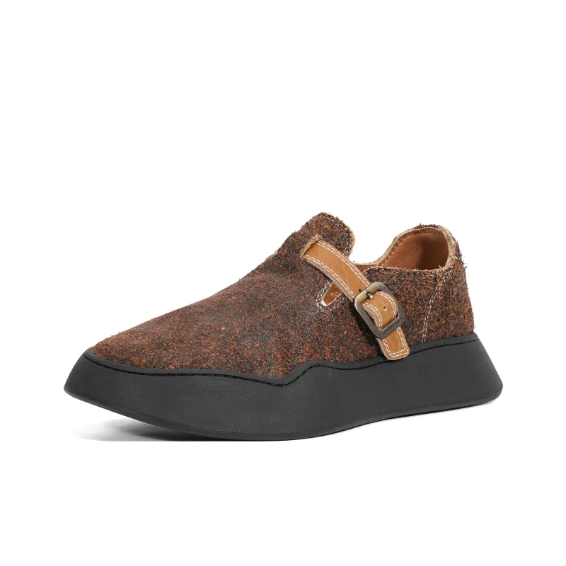 CROOKED CARD Anti Slip Wear Resistant Low Top Casual Shoes Unisex Brown-2