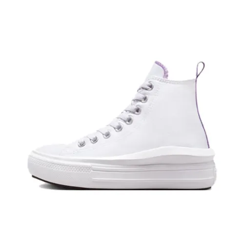 Converse Chuck Taylor All Star Move Platform Hi White Pixel Purple GS