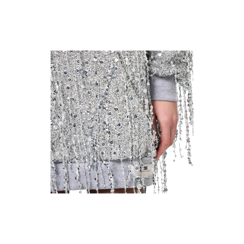 Elisabetta Franchi Sequined Fringed Mini Dress-4