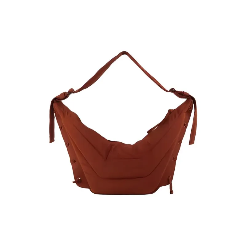 Lemaire Nylon With Canvas Gaming Bag Handbag Shoulder Bag Medium Size Unisex Cherry Mahogany-4
