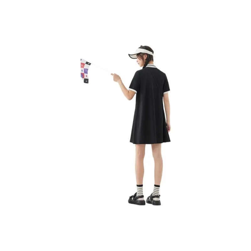 ZIHAN Short Sleeved Dress Women's Black-2